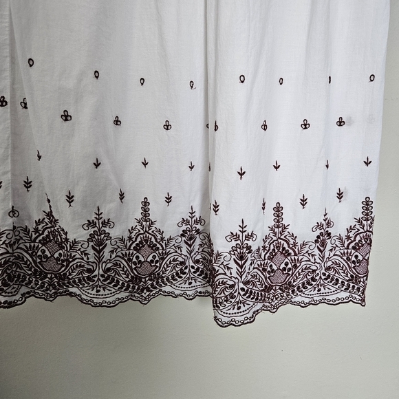 NWT J. Crew Point Sur white and burgundy embroidered midi dress size 6 flaw - Picture 4 of 10